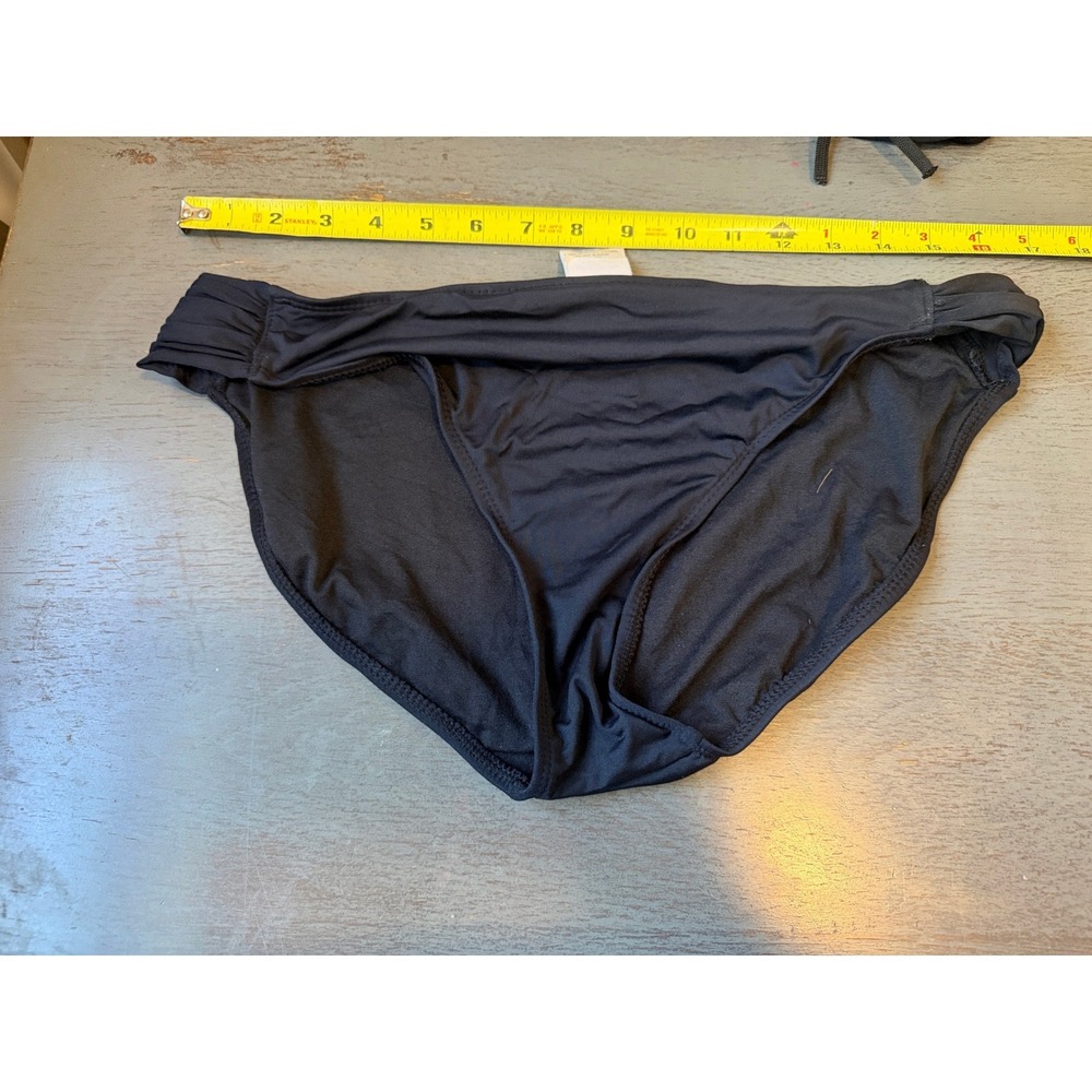 Cole of California Womens Ruched Sash Bikini Bottoms Black Size Large RN 103658